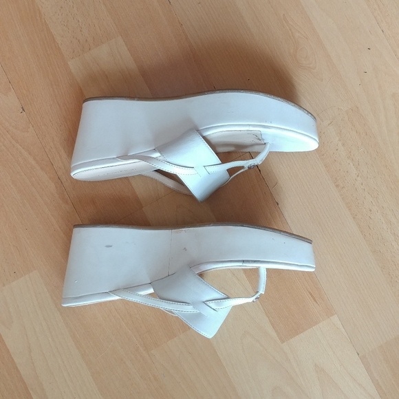 CALVIN KLEIN 1990'S PLATFORM SANDALS WHITE SZ. 8.5 - Picture 2 of 5
